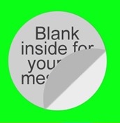 "Blank inside for your own message" Clear labels 20mm