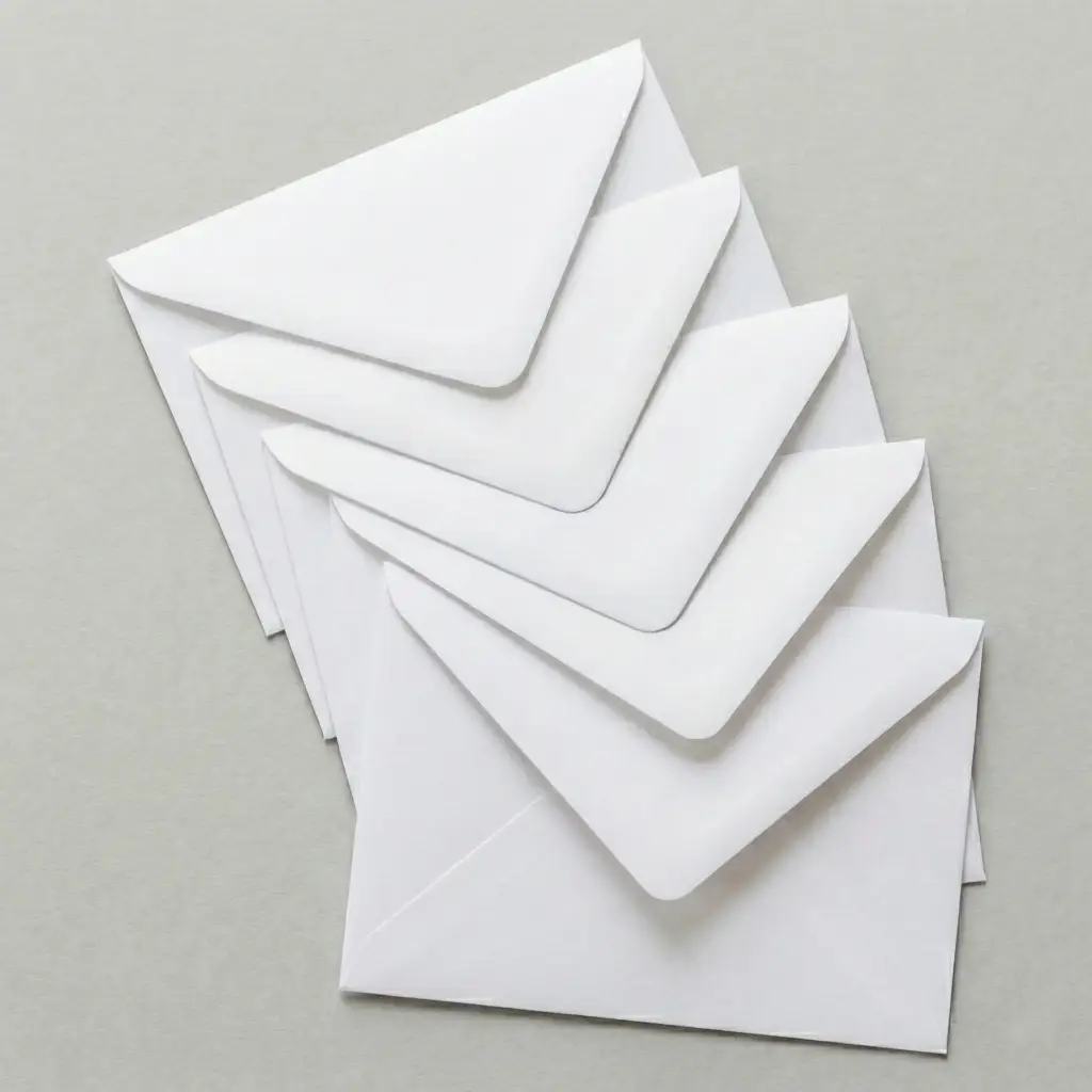 Board Back White Envelopes